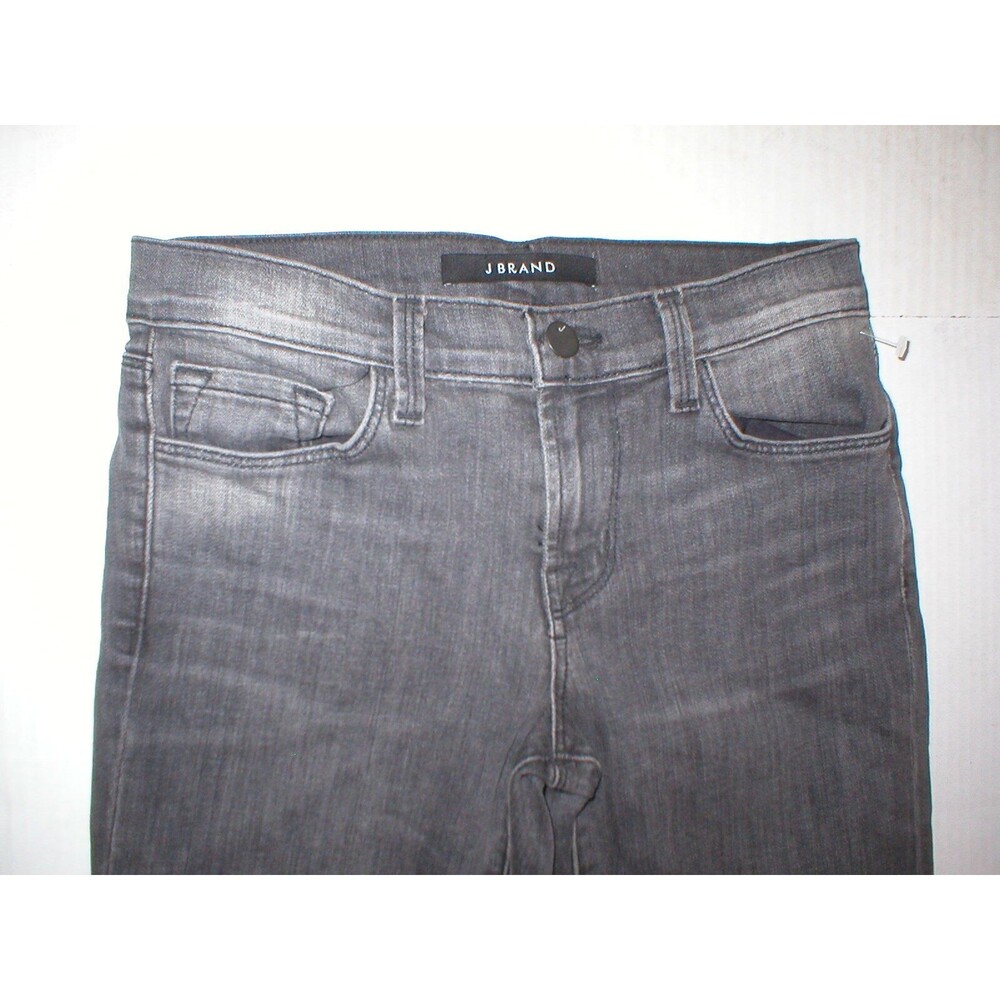 New $218 J Brand Jeans Jax Dark Gray Skinny Leg 25 Womens Distressed Charcoal